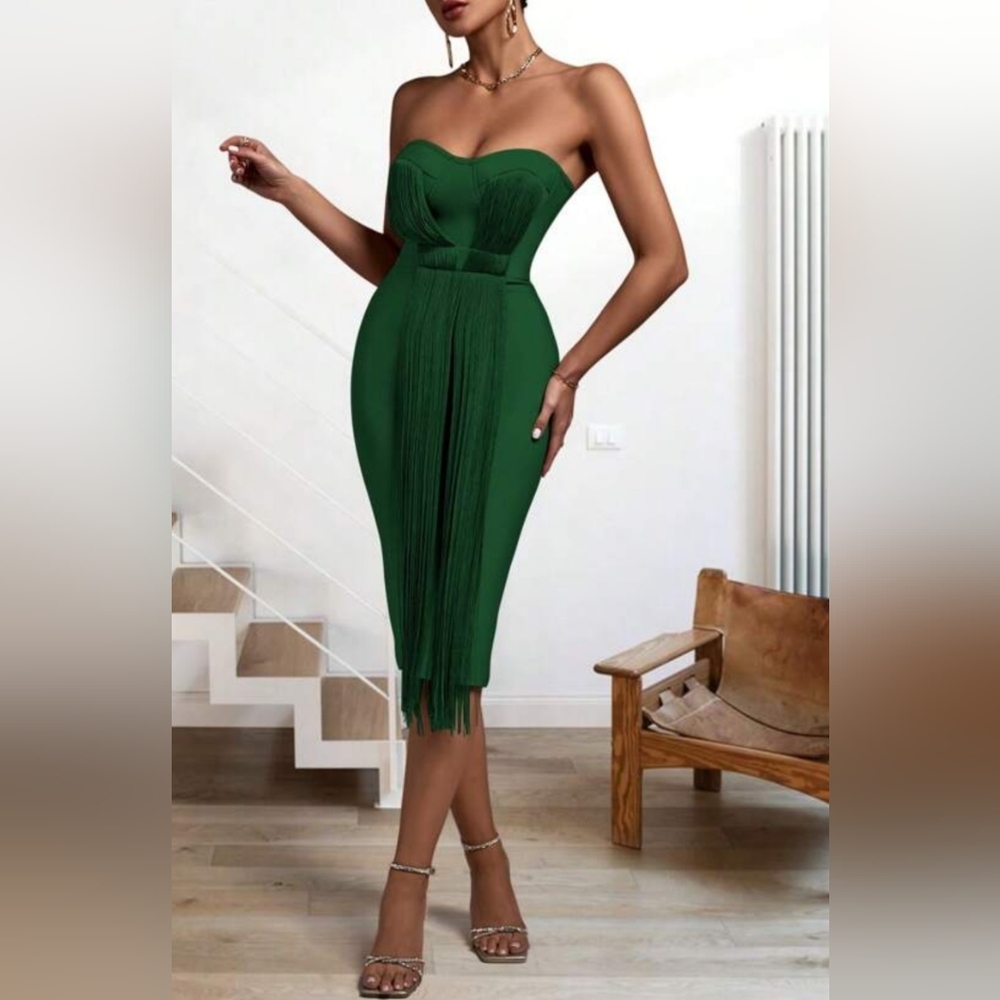 Fringe Trim Bodycon Dress